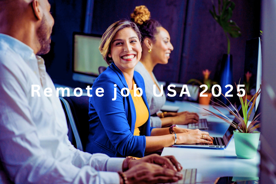 "remote job in USA woman working from home"